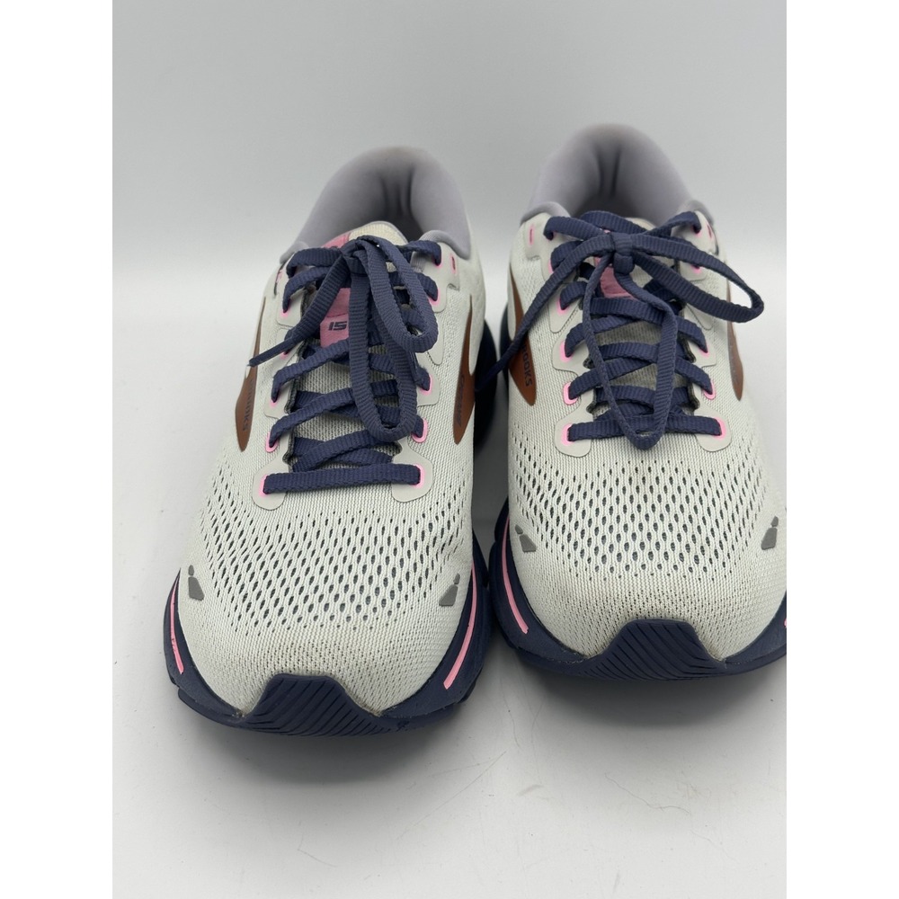Brooks Ghost 15 Womens 9.5 Spa Blue Pink Copper Running Shoes 1203801B492